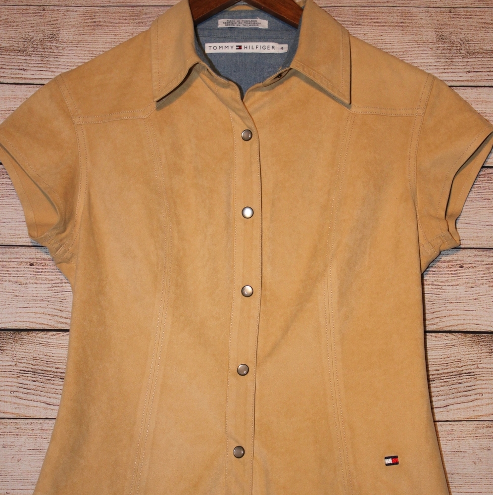 Tommy Hilfiger Tan Suede Top